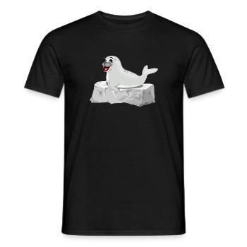 Lachende Robbe auf Fels - Männer T-Shirt - Schwarz - Vorne - AI Model Male 178 light (178cm)