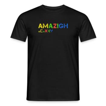 Amazigh Kabyle Tifinagh Patriotic Colorful Vintage - Men's T-Shirt - black - Front - AI Model Male 178 light (178cm)