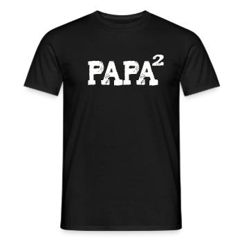 PAPA Geschenk Shirt von 2 Papa von 2 - Männer T-Shirt - Schwarz - Vorne - AI Model Male 178 light (178cm)
