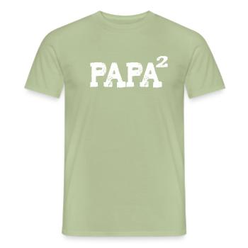 PAPA Geschenk Shirt von 2 Papa von 2 - Männer T-Shirt - Sage - Vorne - AI Model Male 178 light (178cm)