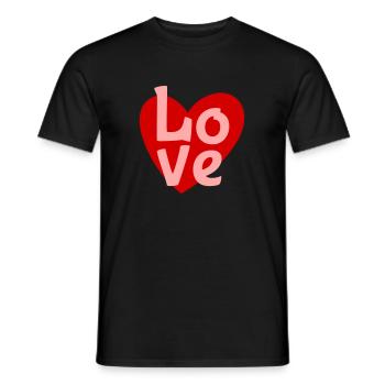 Herz Love Valentinstag - Männer T-Shirt - Schwarz - Vorne - AI Model Male 178 light (178cm)