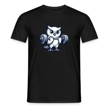 Harfang des neiges haltère haltérophilie entraînement fitness - T-shirt homme - noir - Devant - AI Model Male 178 light (178cm)