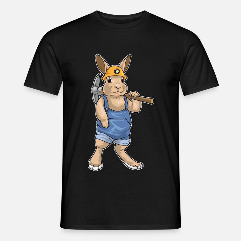 Rabbit Miner Pickaxe Mining - Men's T-shirt - black