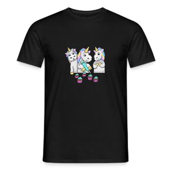 Boulanger Boulangerie Unicorn Cuisson de cupcakes - T-shirt homme - noir - Devant - AI Model Male 178 light (178cm)