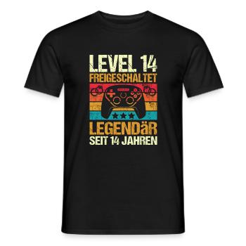 Elfenbeinhochzeit 14 Hochzeitstag Jahre Ehemann - Männer T-Shirt - Schwarz - Vorne - AI Model Male 178 light (178cm)