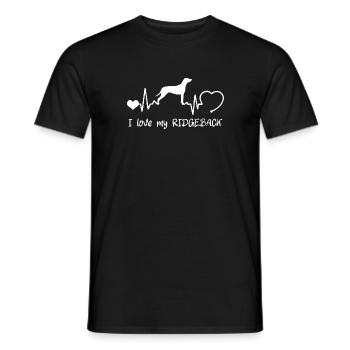 Rhodesian Ridgeback mit Herzschlag - Männer T-Shirt - Schwarz - Vorne - AI Model Male 178 light (178cm)