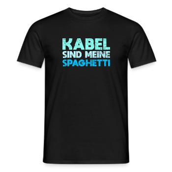 Kabel Sind Meine Spaghetti - Männer T-Shirt - Schwarz - Vorne - AI Model Male 178 light (178cm)
