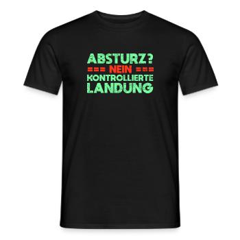 Absturz? Nein, Kontrollierte Landung - Männer T-Shirt - Schwarz - Vorne - AI Model Male 178 light (178cm)