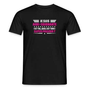 je suis aide soignante idée cadeau aide soignante - T-shirt homme - noir - Devant - AI Model Male 178 light (178cm)