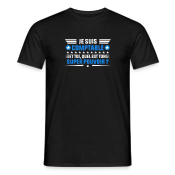 je suis comptable idée cadeau Comptable - T-shirt homme - noir - Devant - AI Model Male 178 light (178cm)