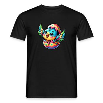 Easter Parrot Hatches from Egg - Men's T-Shirt - black - Front - AI Model Male 178 light (178cm)