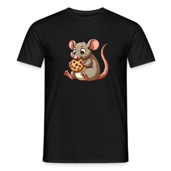 Biscuit mignon à grignoter la souris - T-shirt homme - noir - Devant - AI Model Male 178 light (178cm)