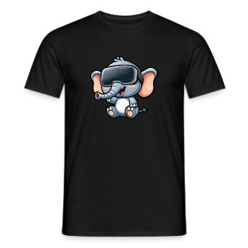 Elephant VR Virtual Reality Gamer Gamer Cute - Men's T-Shirt - black - Front - AI Model Male 178 light (178cm)