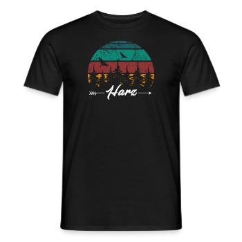Harz Gebirge Brocken Bergsteigen - Männer T-Shirt - Schwarz - Vorne - AI Model Male 178 light (178cm)