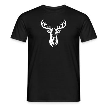 Hirschkopf modern - Men's T-Shirt - black - Front - AI Model Male 178 light (178cm)