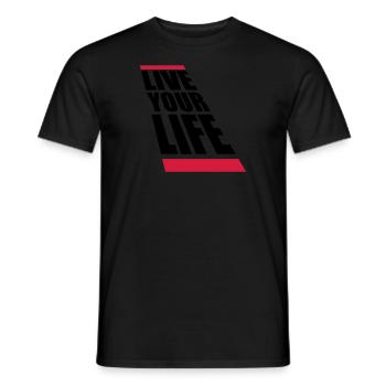 Live Your Life - Men's T-Shirt - black - Front - AI Model Male 178 light (178cm)
