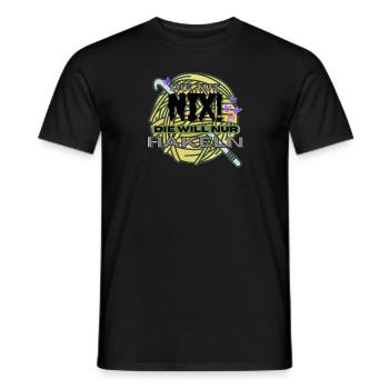Die Tut Nix Die Will Nur Häkeln Gelb Lila Garn - Männer T-Shirt - Schwarz - Vorne - AI Model Male 178 light (178cm)