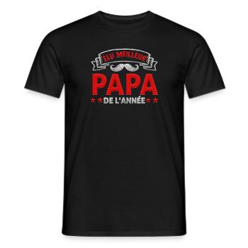 Élu Meilleur Papa De L'Année Cadeau Fête des Père - T-shirt homme - noir - Devant - AI Model Male 178 light (178cm)