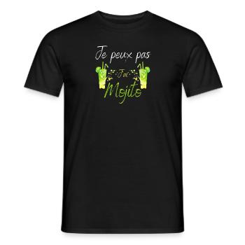 Je peux pas j'ai mojito - T-shirt homme - noir - Devant - AI Model Male 178 light (178cm)