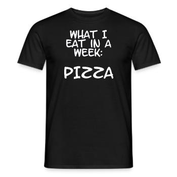 what I eat in a week: pizza -Sayings - Gift - Men's T-Shirt - black - Front - AI Model Male 178 light (178cm)