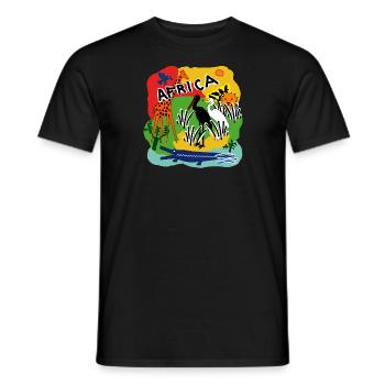 Afrique Oiseaux lion - T-shirt homme - noir - Devant - AI Model Male 178 light (178cm)