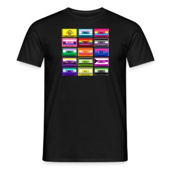 Retro Pride Mixtapes, Love is love, PixelArt Pride - Men's T-Shirt - black - Front - AI Model Male 178 light (178cm)