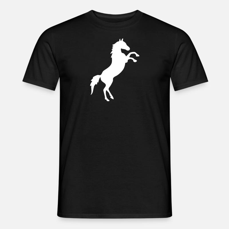 Pferd aufbäumend weiss - Männer T-Shirt - Schwarz