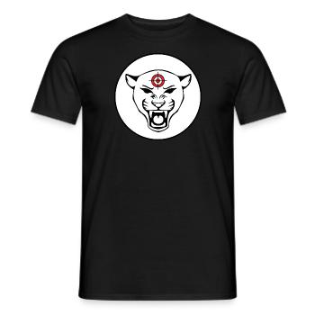Panther with a target on the head - Men's T-Shirt - black - Front - AI Model Male 178 light (178cm)