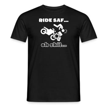 RIDE SAFE WEISS - Männer T-Shirt - Schwarz - Vorne - AI Model Male 178 light (178cm)