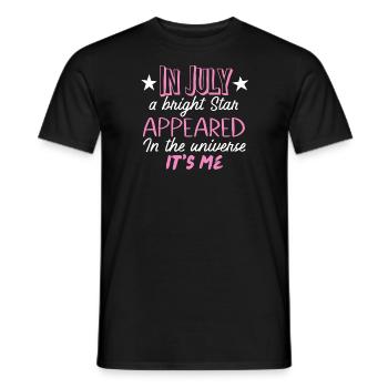 In july a bright Star appeared in The universe - Männer T-Shirt - Schwarz - Vorne - AI Model Male 178 light (178cm)
