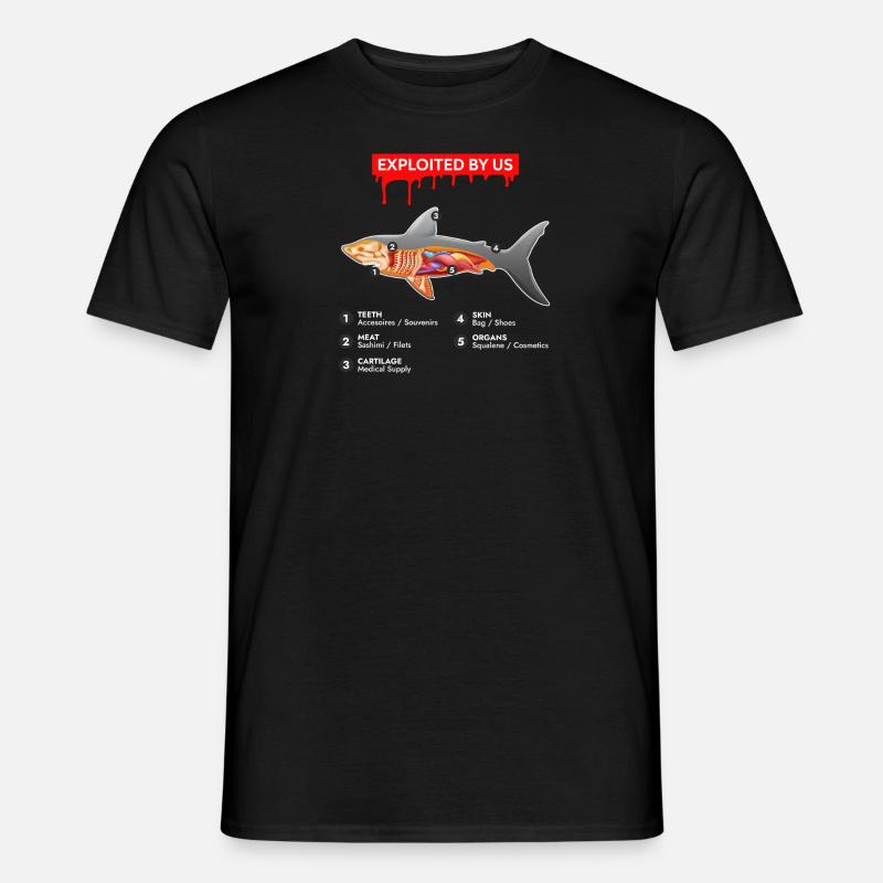 Danger Shark Exploited - Männer T-Shirt - Schwarz
