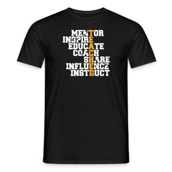 TEACHER Mentor Inspire Educate Coach T-Shirt - T-shirt homme - noir - Devant - AI Model Male 178 light (178cm)