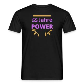 55 Jahre Power - Geburtstag - Jung geblieben - Männer T-Shirt - Schwarz - Vorne - AI Model Male 178 light (178cm)