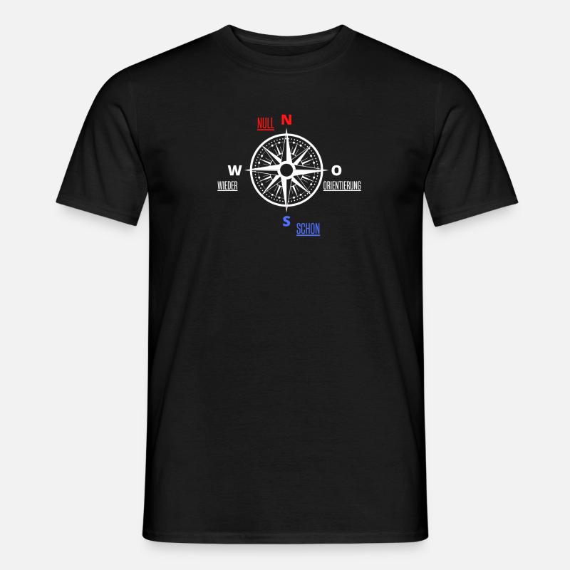 Keine Orientierung - Kompass - Männer T-Shirt - Schwarz