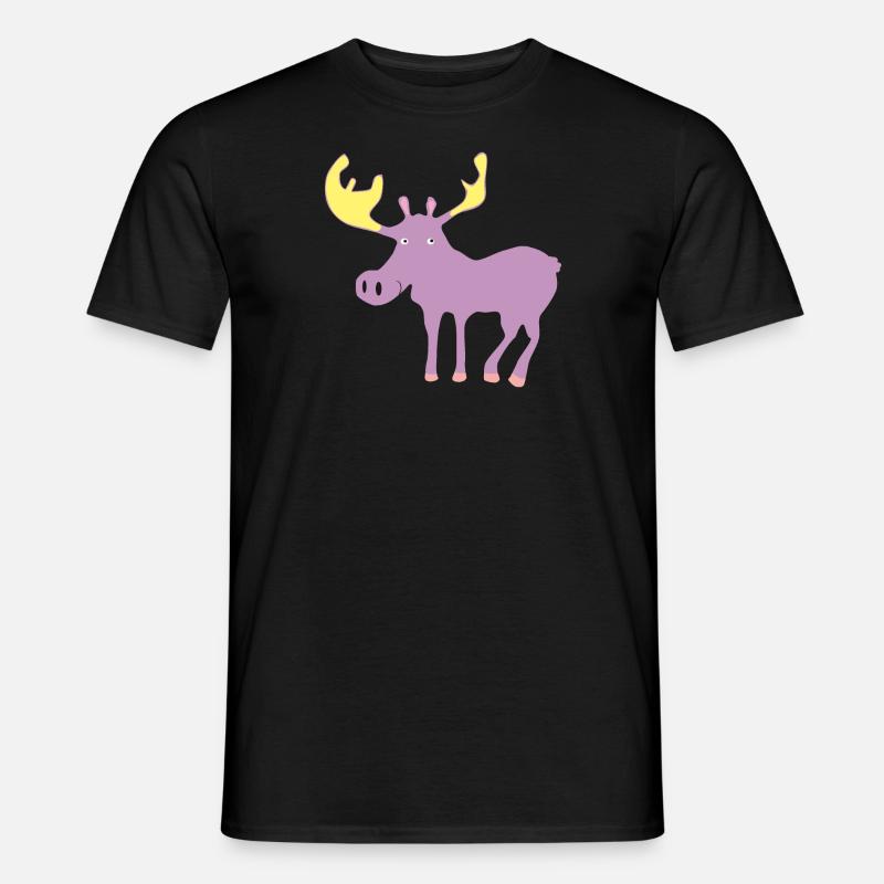 Elch - Moose - Männer T-Shirt - Schwarz
