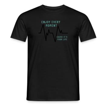 Enjoy every moment Design - Men's T-Shirt - black - Front - AI Model Male 178 light (178cm)