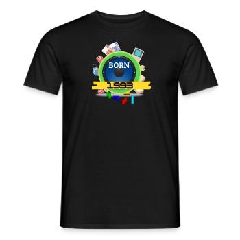 Né en 1993 - T-shirt homme - noir - Devant - AI Model Male 178 light (178cm)