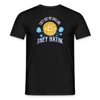 Lustiges Bitcoin und Kryptowährung Investor HODL - Männer T-Shirt - Schwarz - Vorne - AI Model Male 178 light (178cm)