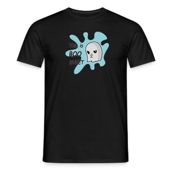 Funny Ghost - Männer T-Shirt - Schwarz - Vorne - AI Model Male 178 light (178cm)