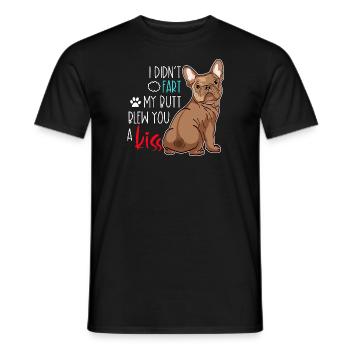 Bully kiss - French Bulldog kiss - Men's T-Shirt - black - Front - AI Model Male 178 light (178cm)