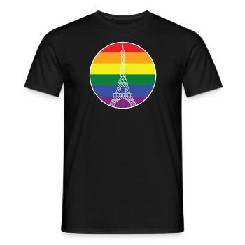 LGBT PARIS WHITE - Men's T-Shirt - black - Front - AI Model Male 178 light (178cm)