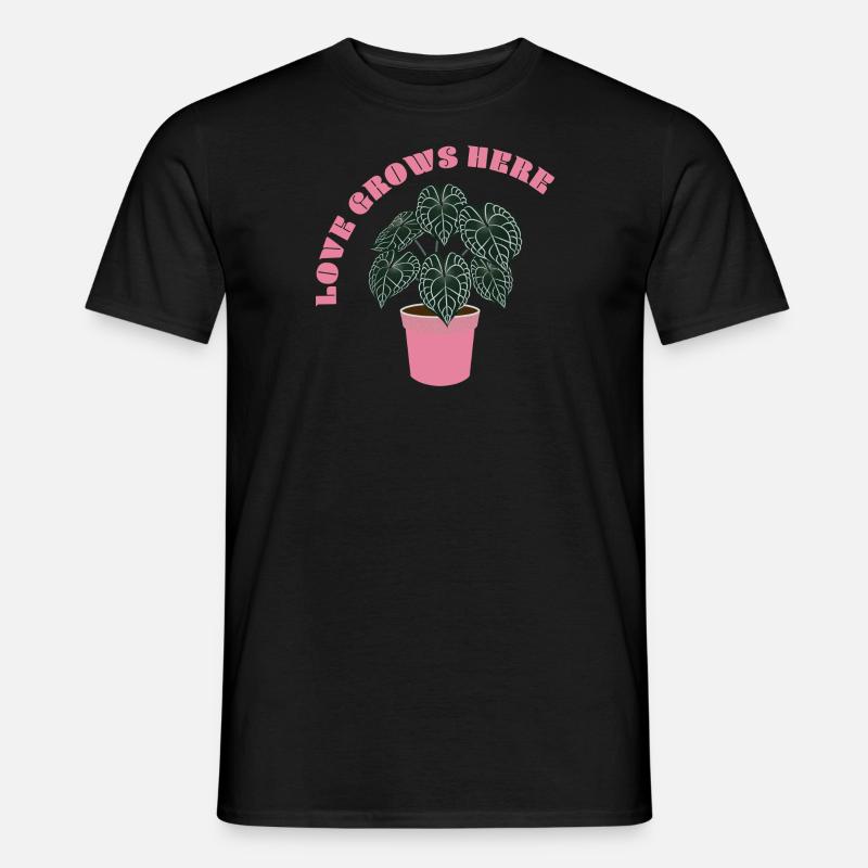 Love grows here - Männer T-Shirt - Schwarz