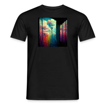 Towers in the Rainbow - Men's T-Shirt - black - Front - AI Model Male 178 light (178cm)