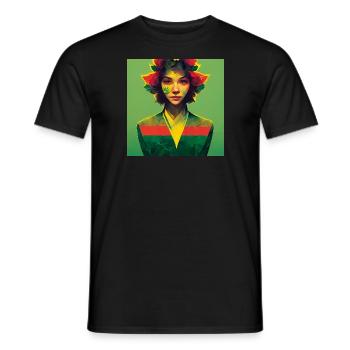 Ganja Girl Painting - Männer T-Shirt - Schwarz - Vorne - AI Model Male 178 light (178cm)