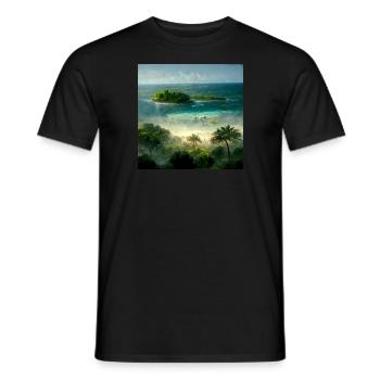 Peinture Future Paradise Island - T-shirt homme - noir - Devant - AI Model Male 178 light (178cm)