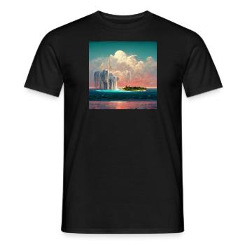 Peinture Future Paradise Island - T-shirt homme - noir - Devant - AI Model Male 178 light (178cm)