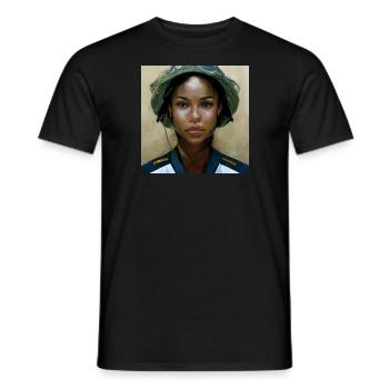 Belle peinture médicale de combat de l’armée américaine - T-shirt homme - noir - Devant - AI Model Male 178 light (178cm)