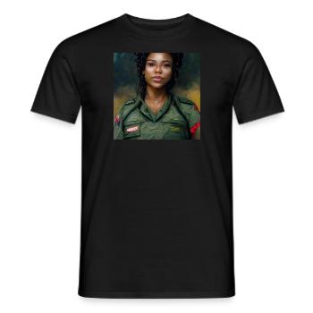 Belle femme noire haïtienne - T-shirt homme - noir - Devant - AI Model Male 178 light (178cm)