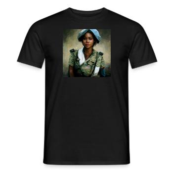 Belle peinture médicale de combat de l’armée américaine - T-shirt homme - noir - Devant - AI Model Male 178 light (178cm)