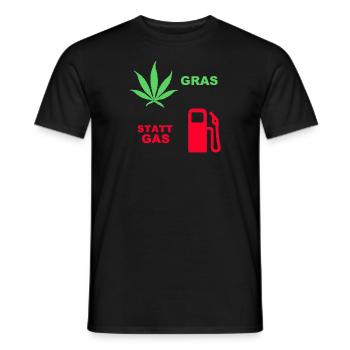 gras statt gas - Männer T-Shirt - Schwarz - Vorne - AI Model Male 178 light (178cm)